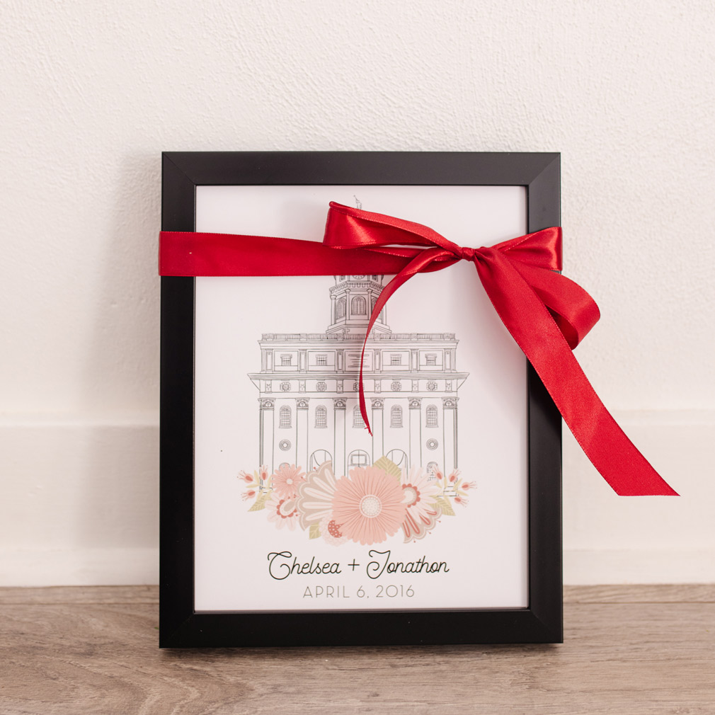 Personalized Hand-Drawn Temple Art - Framed/Unframed Wall Art - LDP-ART-T-HD