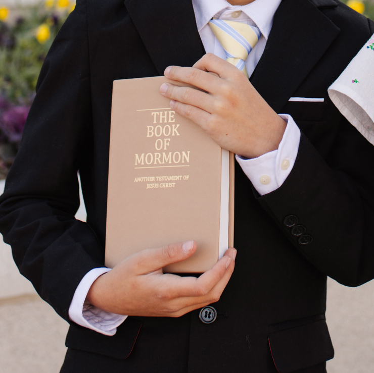 Hand-Bound Genuine Leather Book of Mormon - Beige - LDP-HB-BOM-BGE