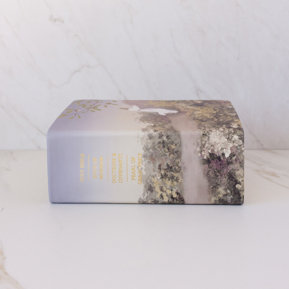 Hand-Bound Genuine Leather Quad - Garden of Gethsemane - LDP-HB-PRQ-WHT-GG