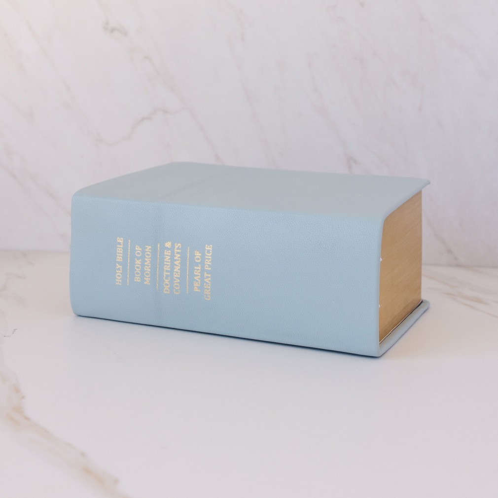 Pre-Made Hand-Bound Genuine Leather Quad - Baby Blue - LDP-HB-RQ-BBL-PM