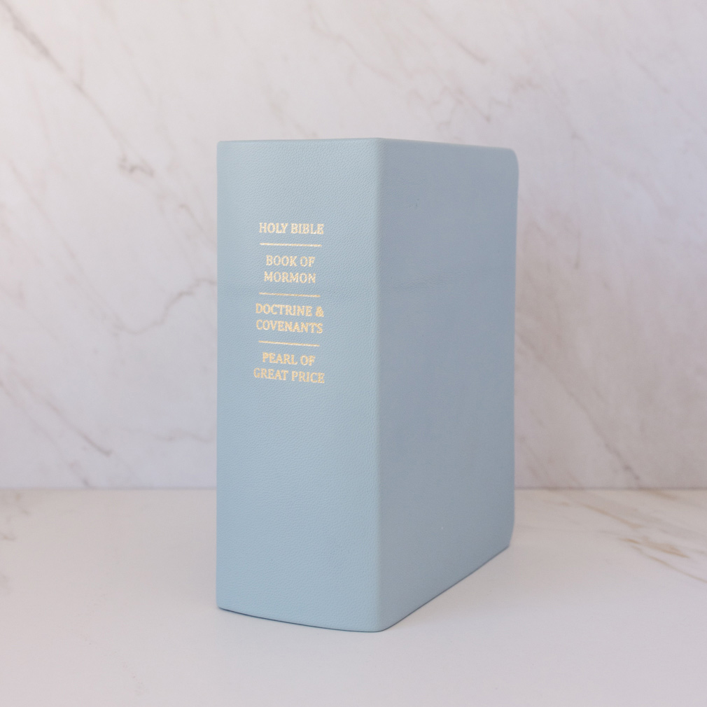 Pre-Made Hand-Bound Genuine Leather Quad - Baby Blue - LDP-HB-RQ-BBL-PM