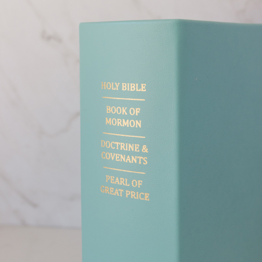 Pre-Made Hand-Bound Genuine Leather Quad - Light Turquoise - LDP-HB-RQ-LTQ-PM