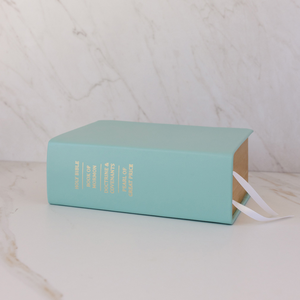 Pre-Made Hand-Bound Genuine Leather Quad - Light Turquoise - LDP-HB-RQ-LTQ-PM