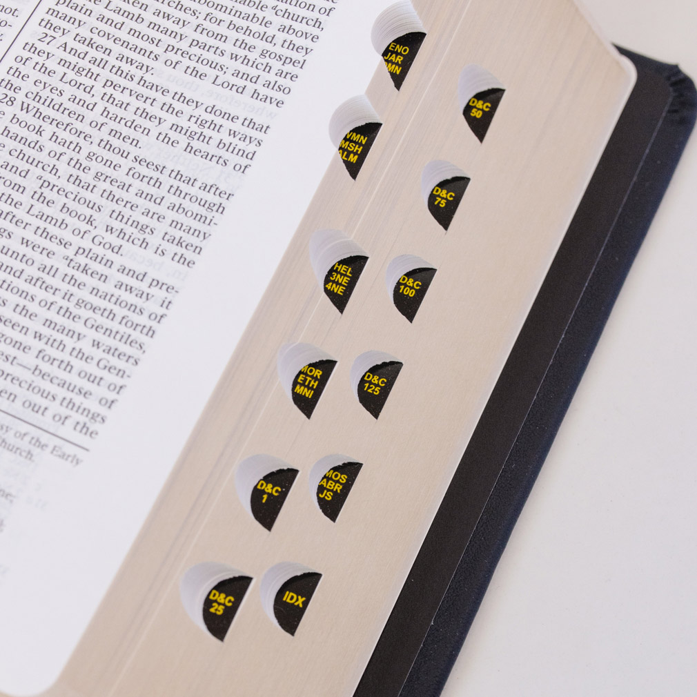 Pre-Made Hand-Bound Genuine Leather Quad - Navy Blue, White Ribbons - LDP-HB-RQ-NBL-PM-WHT