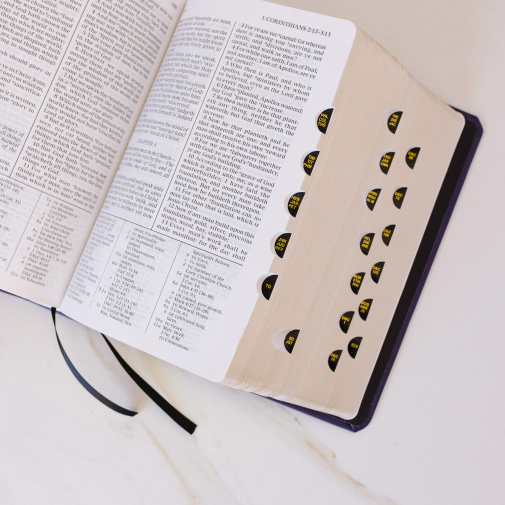 Pre-Made Hand-Bound Genuine Leather Quad - Violet, Black Ribbons - LDP-HB-RQ-VLT-PM-BLK