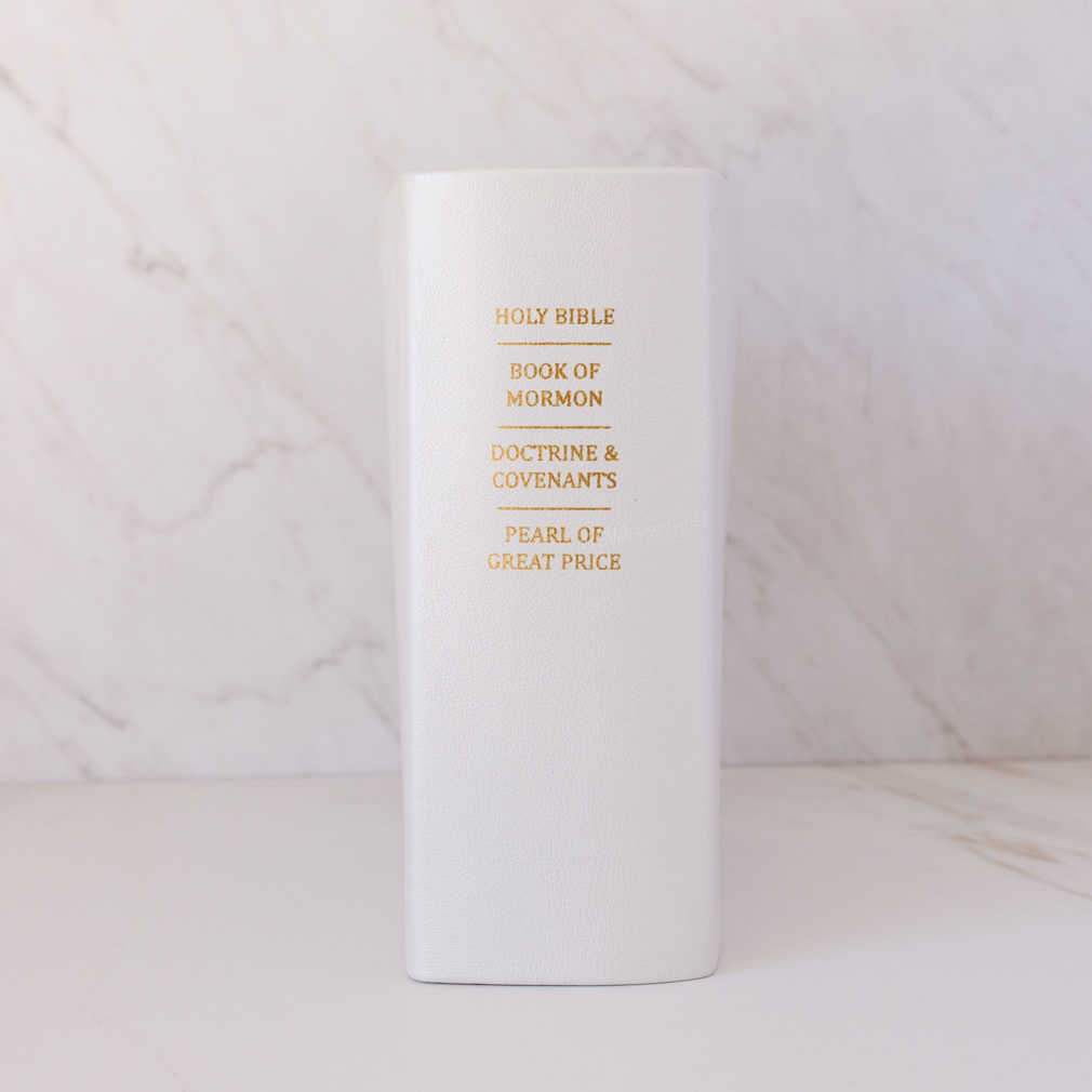 Pre-Made Hand-Bound Genuine Leather Quad - White - LDP-HB-RQ-WHT-PM