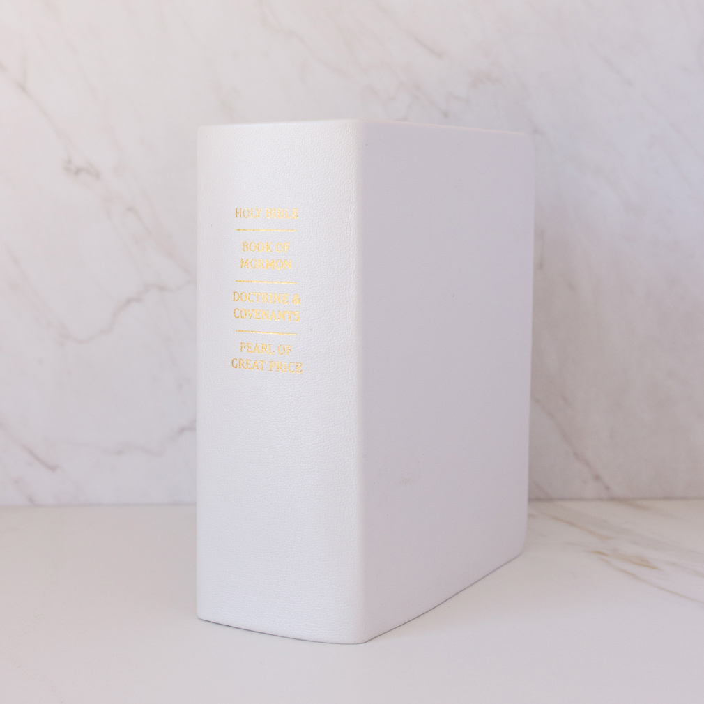 Pre-Made Hand-Bound Genuine Leather Quad - White - LDP-HB-RQ-WHT-PM