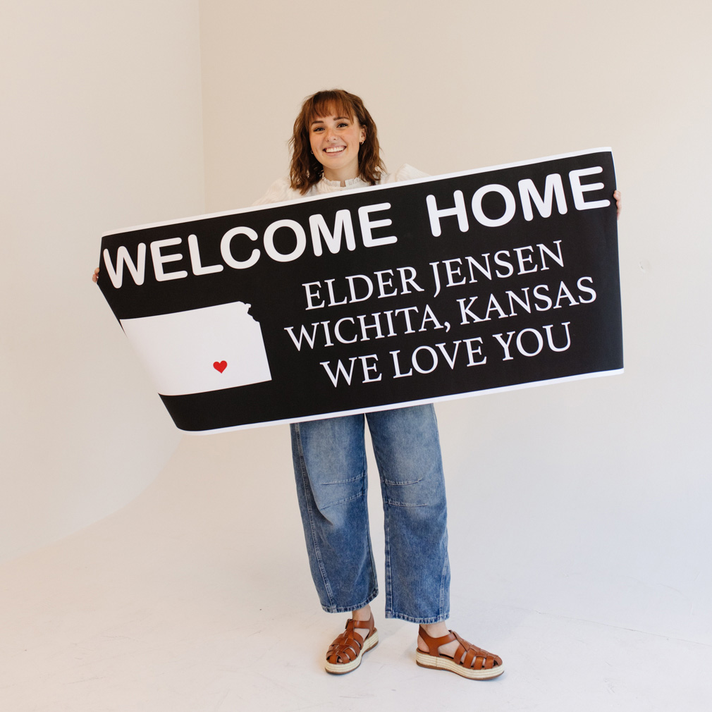 Borders Black Tag Missionary Welcome Home Banner - LDP-MSPST-BLKTAG-SINGLE