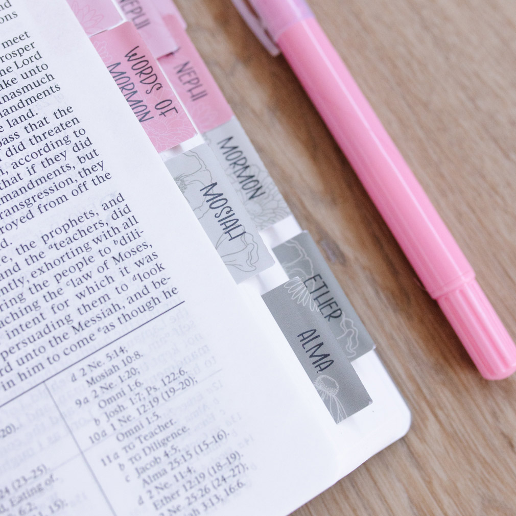 Book of Mormon Scripture Tabs - Floral - LDP-TAB-BOM-FL