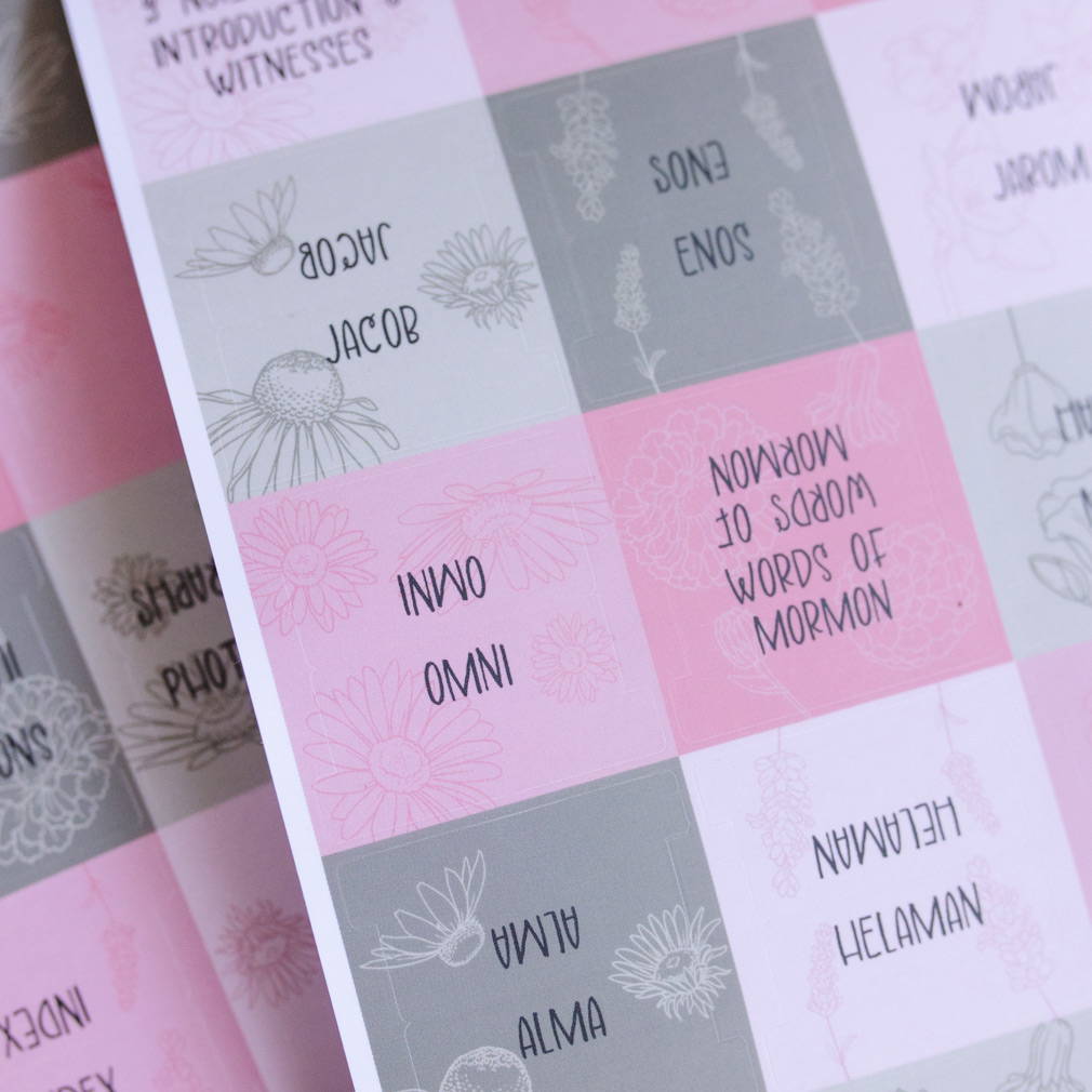 Book of Mormon Scripture Tabs - Floral - LDP-TAB-BOM-FL