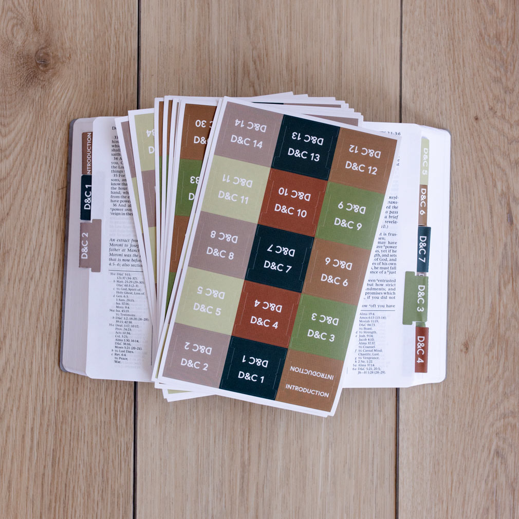 Doctrine and Covenants Scripture Tabs - Earth Tones - LDP-TAB-DC-ET