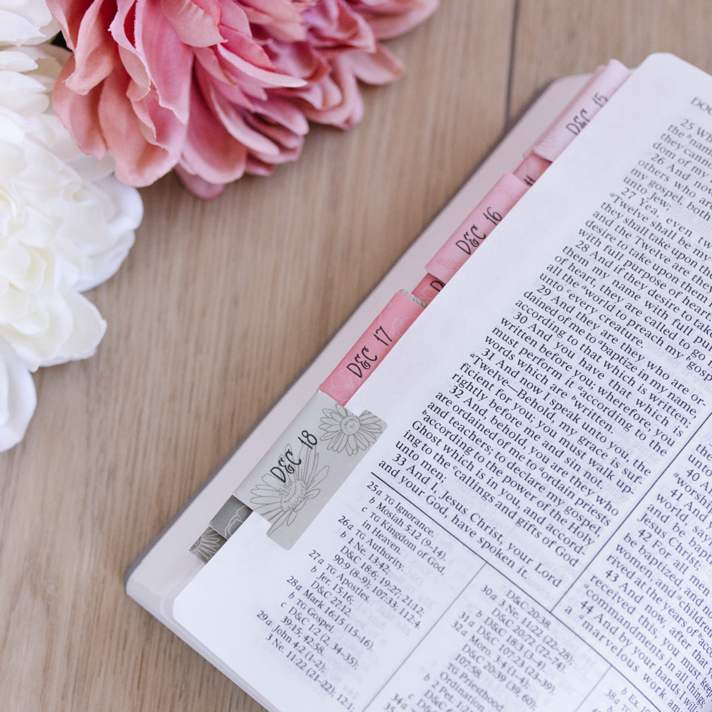 Doctrine and Covenants Scripture Tabs - Floral - LDP-TAB-DC-FL