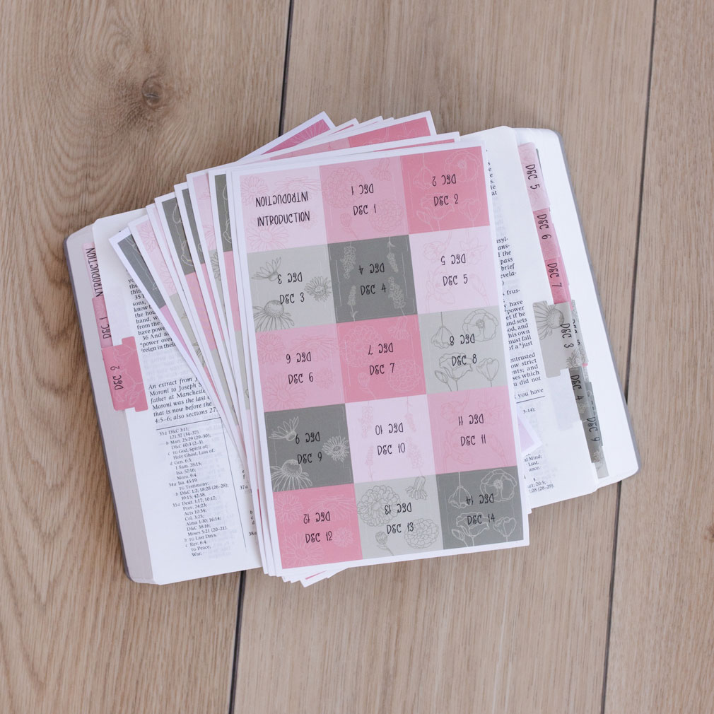 Doctrine and Covenants Scripture Tabs - Floral - LDP-TAB-DC-FL