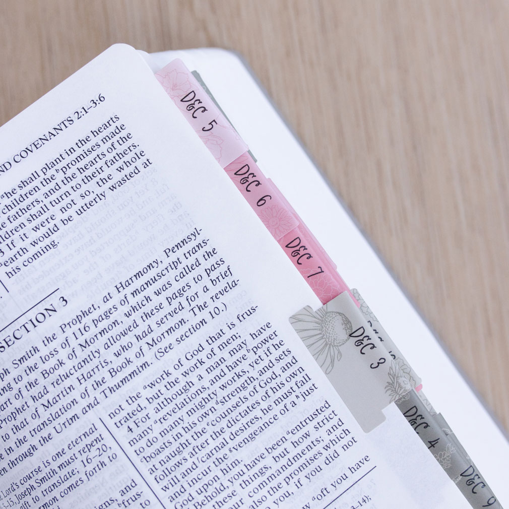 Doctrine and Covenants Scripture Tabs - Floral - LDP-TAB-DC-FL