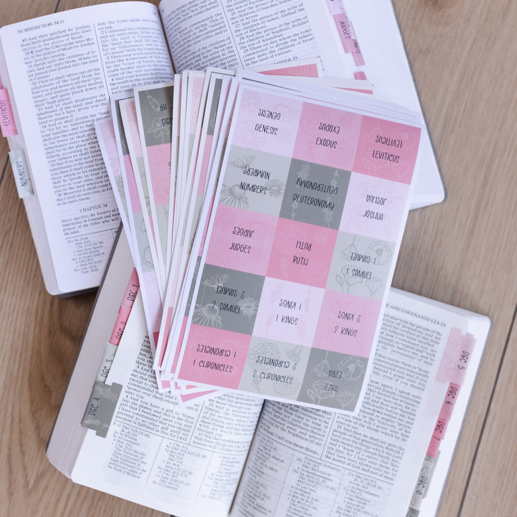 Quad Scripture Tabs - Floral - LDP-TAB-QD-FL