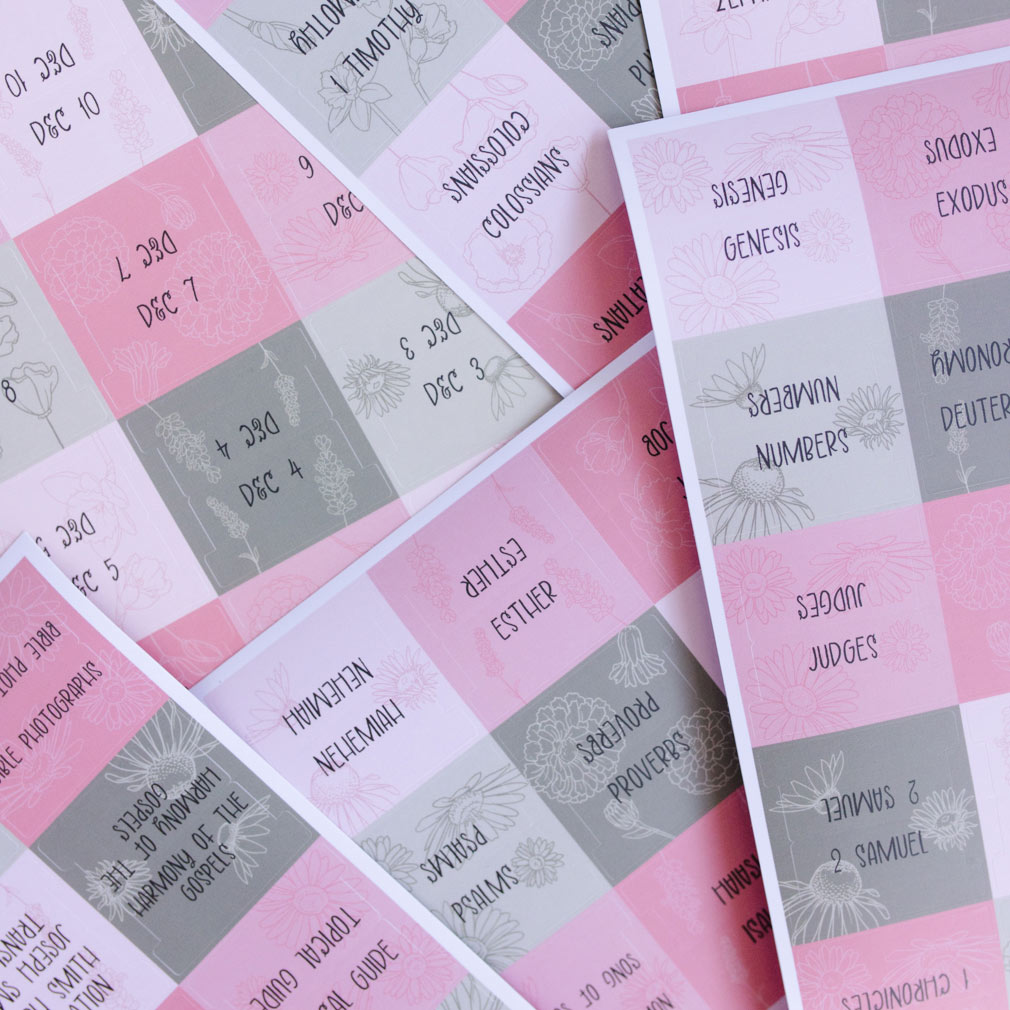 Quad Scripture Tabs - Floral - LDP-TAB-QD-FL