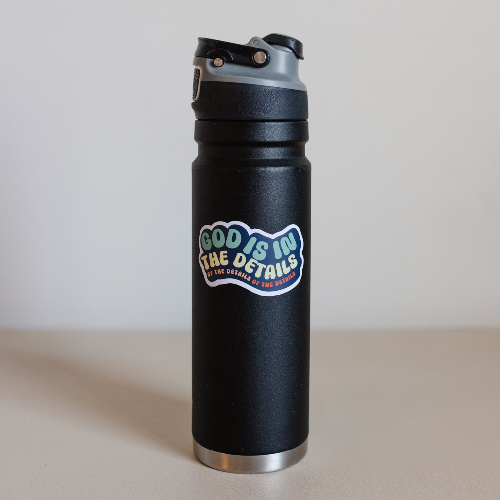 小物 GOD God is in the Details Vinyl Sticker | LDS Stickers for Water