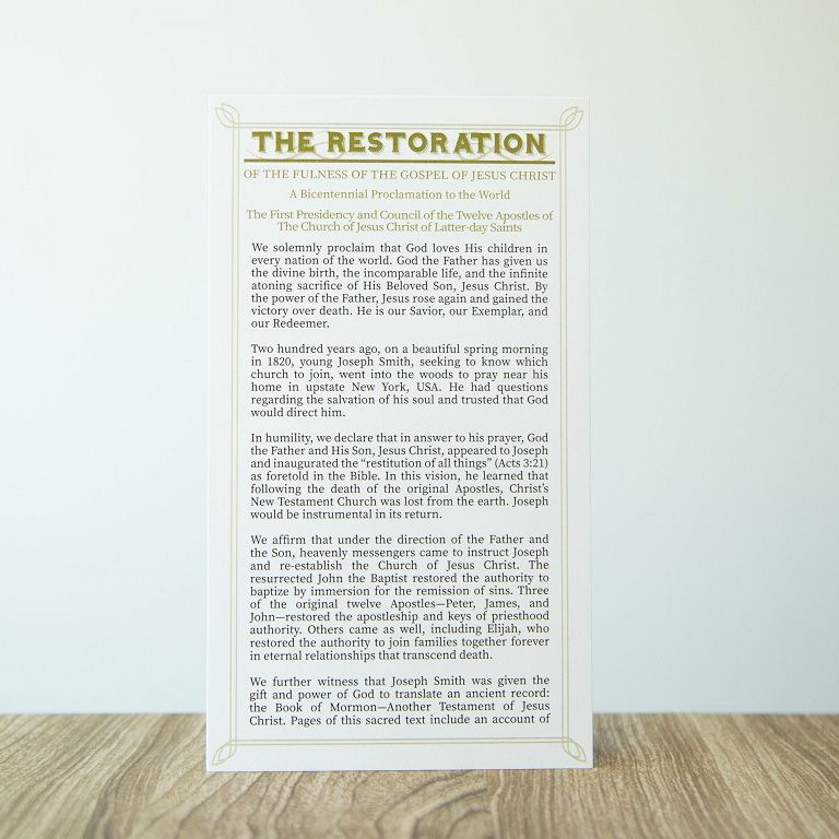 Restoration Proclamation Bookmark - LDP-BKMK342