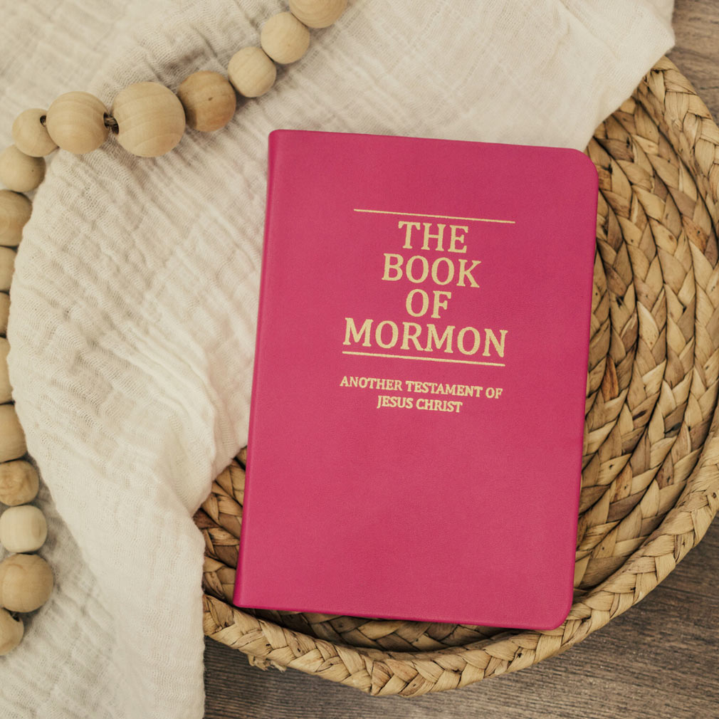 Hand-Bound Genuine Leather Book of Mormon - Bright Fuchsia - LDP-HB-BOM-BFS