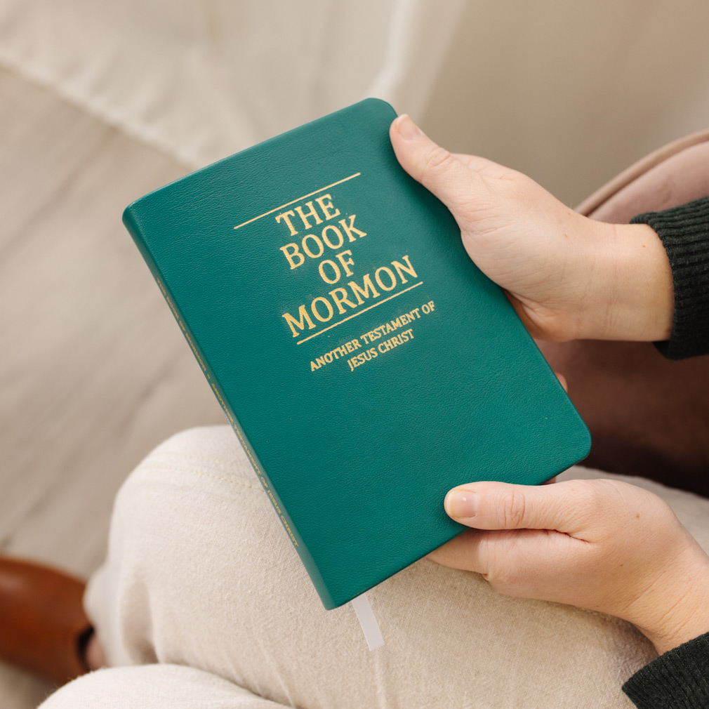 Hand-Bound Genuine Leather Book of Mormon - Dark Jade - LDP-HB-BOM-DKJ