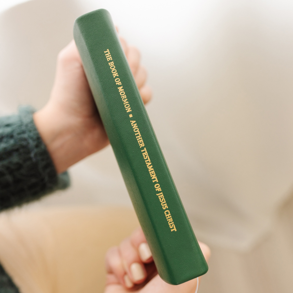 Hand-Bound Genuine Leather Book of Mormon - Emerald Green - LDP-HB-BOM-EGN