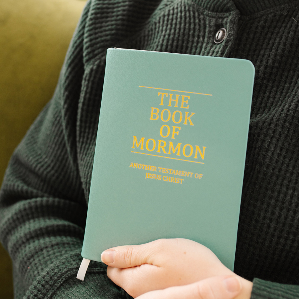 Hand-Bound Genuine Leather Book of Mormon - Teal - LDP-HB-BOM-TEL