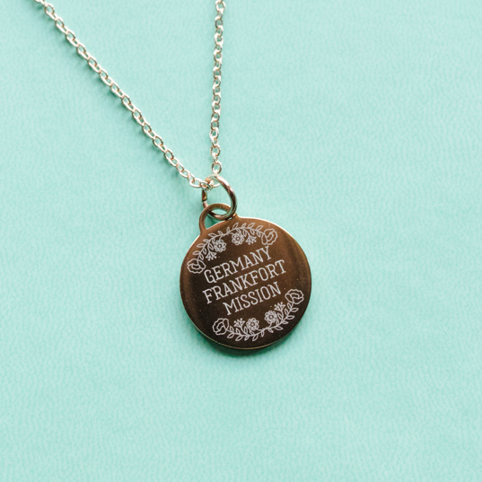 Custom Floral Mission Name Necklace - LDP-CPN-FMN