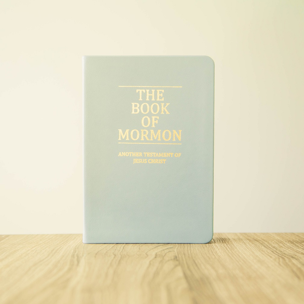 Hand-Bound Genuine Leather Book of Mormon - Baby Blue - LDP-HB-BOM-BBL