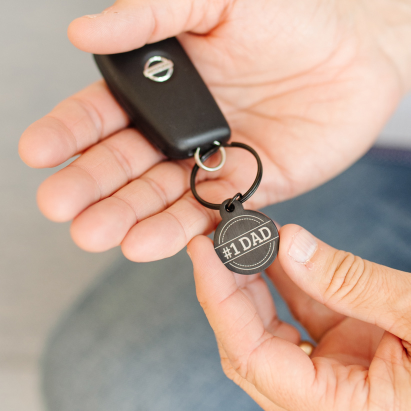 Father's Day Circle Keychain - Black - LDP-KC-FD-BLK