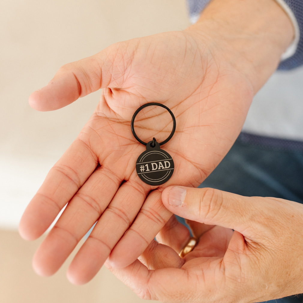 Father's Day Circle Keychain - Black - LDP-KC-FD-BLK