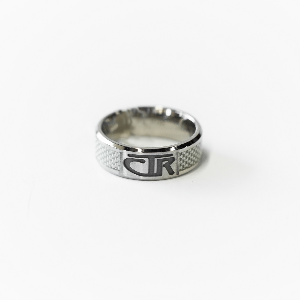 White Titanium & Carbon Fiber CTR Ring - OMT-J113W