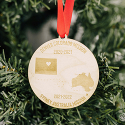 Two Mission Ornament - Wood