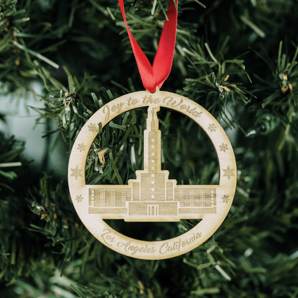 Los Angeles Temple Ornament - Wood - LDP-ORN-LA-WOOD