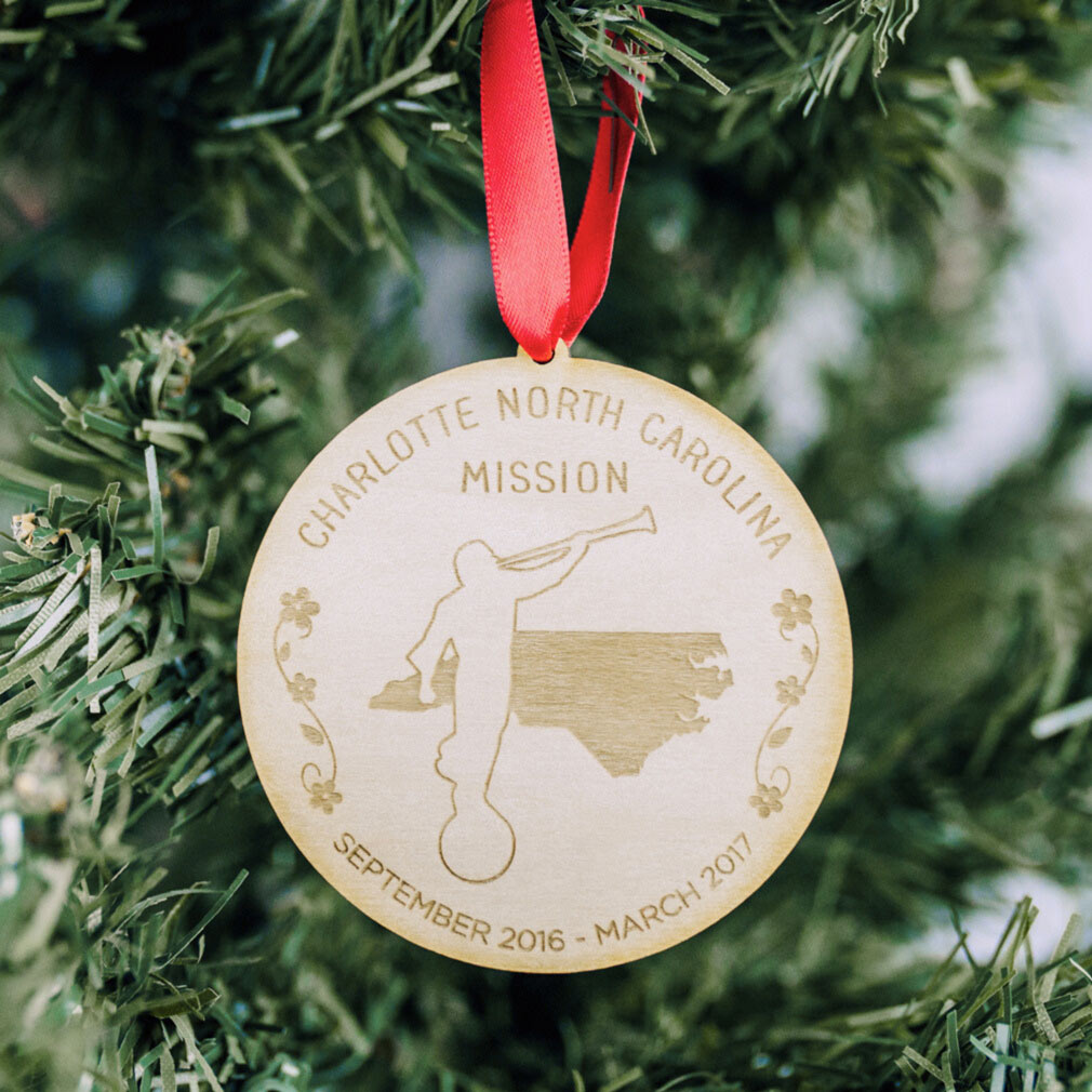 Flower Mission Ornament - Wood - LDP-ORN-MISSION-FLOWER-WOOD