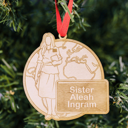 World Sister Mission Ornament - Wood