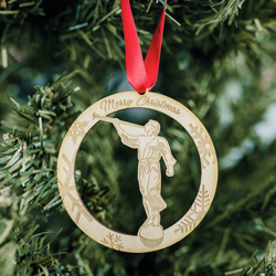 Circle Angel Moroni Ornament - Wood Angel moroni ornament, angel moroni figurine, angel moroni, lds gifts, lds christmas ornaments