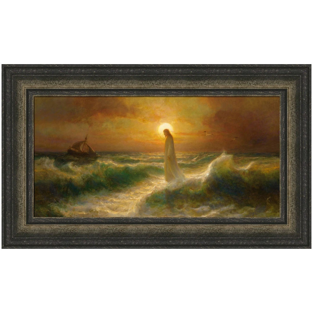 Walking on Water - 26.5x44.25 Giclee Canvas, Silver Frame 