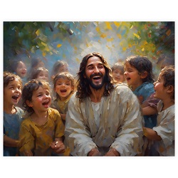 Jesus Loved the Little Children - Framed framed art, framed lds art, jesus art, framed jesus art, lds art