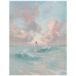 Where the Sea Meets Him - Framed/Unframed Wall Art