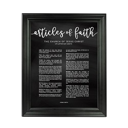 Framed Chalkboard Articles of Faith - Beveled Black framed articles of faith, articles of faith framed