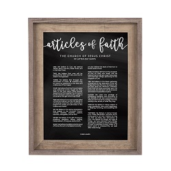 Framed Chalkboard Articles of Faith - Two-Tone Barnwood framed articles of faith, articles of faith framed