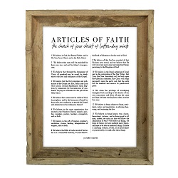 Framed Classic Articles of Faith - Barnwood framed articles of faith, articles of faith framed