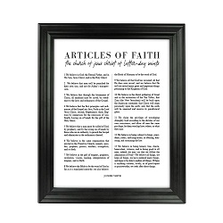 Framed Classic Articles of Faith - Beveled Black  framed articles of faith, articles of faith framed