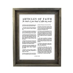 Framed Classic Articles of Faith - Barnwood  framed articles of faith, articles of faith framed