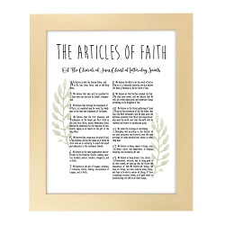 Framed Laurel Articles of Faith - Natural Finish framed articles of faith, articles of faith framed