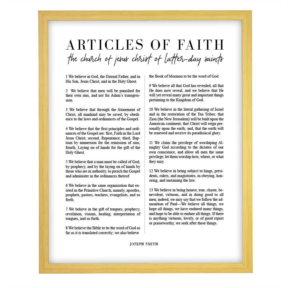 Framed Classic Articles of Faith - LDP-ART-PRO-AOF-CLS