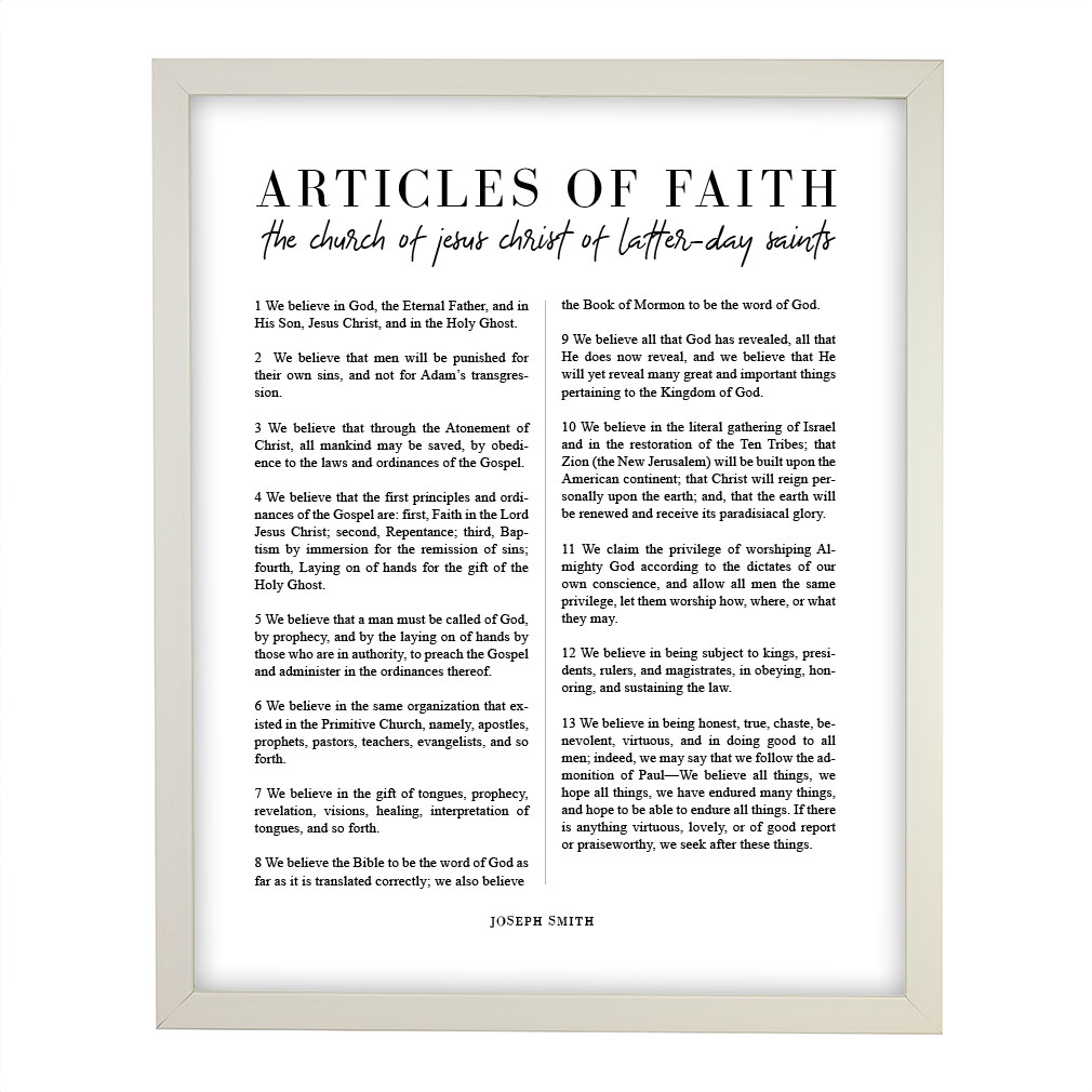 Framed Classic Articles of Faith - LDP-ART-PRO-AOF-CLS