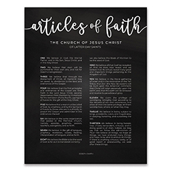 Framed Chalkboard Articles of Faith