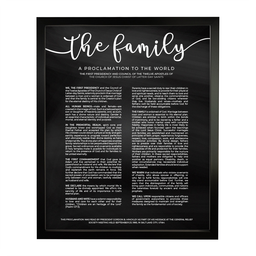 Framed Chalkboard Family Proclamation - LDP-ART-PRO-FML-CHLK