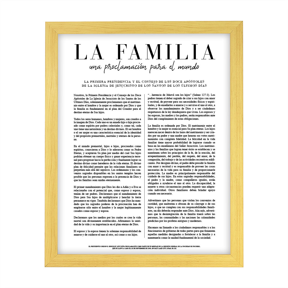 Framed Classic Family Proclamation - Spanish - LDP-ART-PRO-FML-CLS-SPN